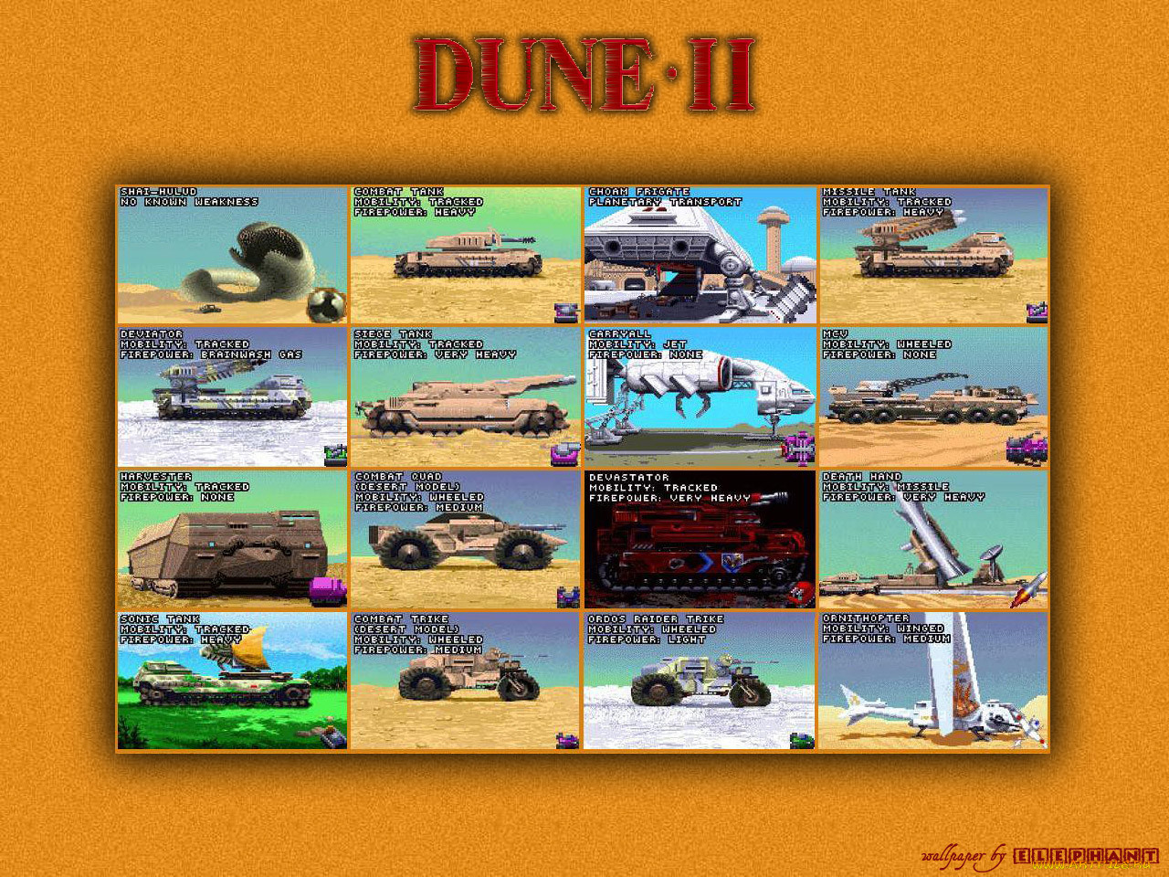 Обои DUNE II Видео Игры DUNE II: The Building of a Dynasty, обои для  рабочего стола, фотографии dune, ii, видео, игры, the, building, of,  dynasty Обои для рабочего стола, скачать обои картинки